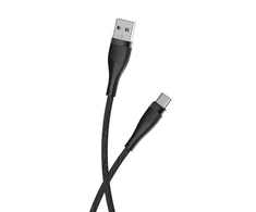 Maxlife MXUC-08 kabelis USB-C - USB-C 1,0 m 100W juodos spalvos nylon