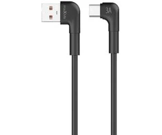 Telforceone Maxlife MXUC-09 angle cable USB - USB-C 2,0 m 3A juodas