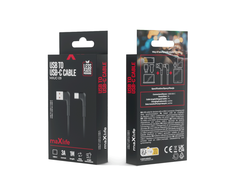 Maxlife MXUC-09 angle kabelis USB - USB-C 1,0 m 3A juodos spalvos