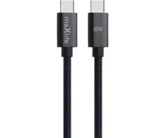 Maxlife MXUC-12 laidas USB-C – USB-C 1,0 m 60W juodas
