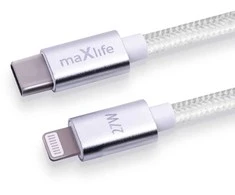 Telforceone Maxlife MXUC-12 cable USB-C - Lightning 2,0 m 27W baltas