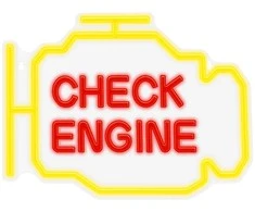 Neon PLEXI LED CHECK ENGINE geltona raudona NNE21 Neolia