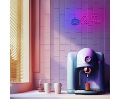 Pakabinamas šviestuvas TelForceone Neon PLEXI LED COFFEE rožinė mėlyna NNE11 Neolia