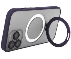 Tecto Shield „Ring Secure Mag“ dėklas, skirtas „iPhone 12“ 6,1 colių, violetinės spalvos