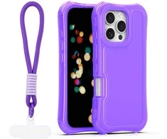 Dėklas Telforceone Safepop case with strap for iPhone 16 Pro Max 6,9" violetinė