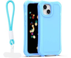 Dėklas Telforceone Safepop case with strap for iPhone 15 6,1" mėlynas