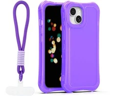Dėklas Telforceone Safepop case with strap for iPhone 15 6,1" violetinė