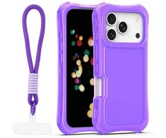 Dėklas Telforceone Safepop case with strap for iPhone 17 Pro Max 6,9" violetinė
