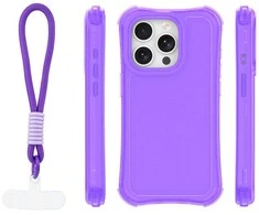 Dėklas Telforceone Safepop case with strap for iPhone 15 Pro 6,1" violetinė