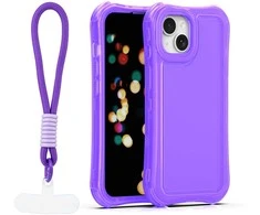 Dėklas Telforceone Safepop case with strap for iPhone 13 6,1" violetinė