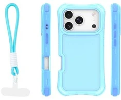 Dėklas Telforceone Safepop case with strap for iPhone 17 Pro Max 6,9" mėlynas