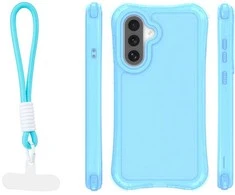 Dėklas Telforceone Safepop case with strap for Samsung Galaxy A36 5G / A56 5G / A37 5G mėlynas