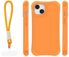 Dėklas Telforceone Safepop case with strap for iPhone 13 6,1" oranžinis