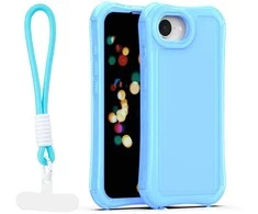 Dėklas Telforceone Safepop case with strap for iPhone 16e / 17e mėlynas