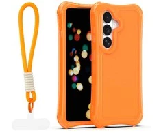 Dėklas Telforceone Safepop case with strap for Samsung Galaxy S26 oranžinis