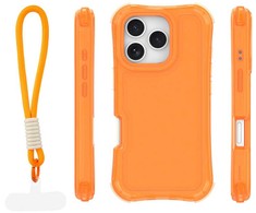 Dėklas Telforceone Safepop case with strap for iPhone 16 Pro Max 6,9" oranžinis