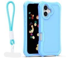 Dėklas Telforceone Safepop case with strap for iPhone 17 6,3" mėlynas