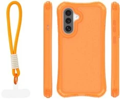 Dėklas Telforceone Safepop case with strap for Samsung Galaxy A36 5G / A56 5G / A37 5G oranžinis