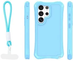 Dėklas Telforceone Safepop case with strap for Samsung Galaxy S26 Ultra mėlynas