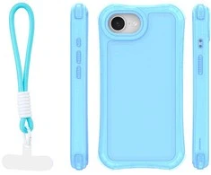 Dėklas Telforceone Safepop case with strap for iPhone 16e / 17e mėlynas