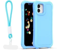 Dėklas Telforceone Safepop case with strap for iPhone 12 / 12 Pro 6,1" mėlynas