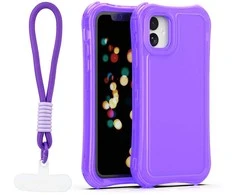 Dėklas Telforceone Safepop case with strap for iPhone 11 violetinė