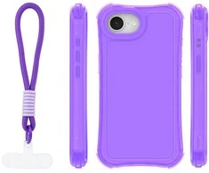 Dėklas Telforceone Safepop case with strap for iPhone 16e / 17e violetinė