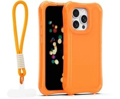 Dėklas Telforceone Safepop case with strap for iPhone 15 Pro 6,1" oranžinis