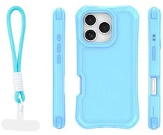 Dėklas Telforceone Safepop case with strap for iPhone 16 Pro Max 6,9" mėlynas