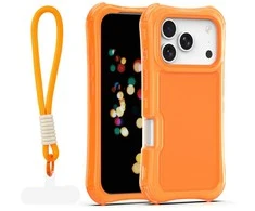 Dėklas Telforceone Safepop case with strap for iPhone 17 Pro Max 6,9" oranžinis