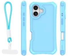 Dėklas Telforceone Safepop case with strap for iPhone 17 6,3" mėlynas