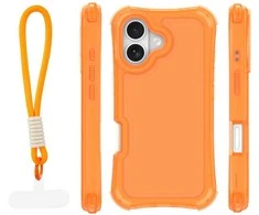 Dėklas Telforceone Safepop case with strap for iPhone 17 6,3" oranžinis