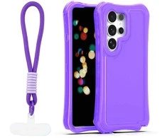 Dėklas Telforceone Safepop case with strap for Samsung Galaxy S26 Ultra violetinė