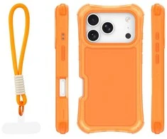 Dėklas Telforceone Safepop case with strap for iPhone 17 Pro 6,3" oranžinis