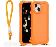 Dėklas Telforceone Safepop case with strap for iPhone 13 6,1" oranžinis