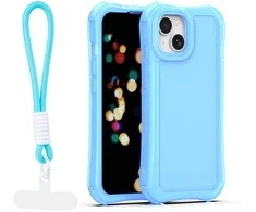 Dėklas Telforceone Safepop case with strap for iPhone 13 6,1" mėlynas