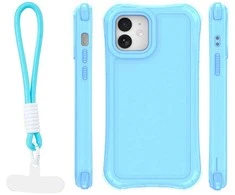 Dėklas Telforceone Safepop case with strap for iPhone 12 / 12 Pro 6,1" mėlynas