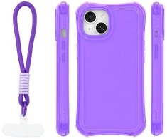 Dėklas Telforceone Safepop case with strap for iPhone 14 6,1" violetinė