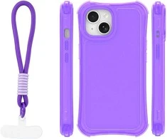 Dėklas Telforceone Safepop case with strap for iPhone 15 6,1" violetinė