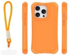 Dėklas Telforceone Safepop case with strap for iPhone 15 Pro 6,1" oranžinis