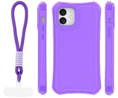 Dėklas Telforceone Safepop case with strap for iPhone 12 / 12 Pro 6,1" violetinė