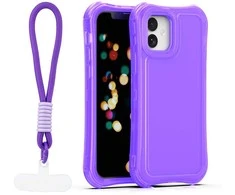 Dėklas Telforceone Safepop case with strap for iPhone 12 / 12 Pro 6,1" violetinė