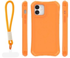 Dėklas Telforceone Safepop case with strap for iPhone 12 / 12 Pro 6,1" oranžinis