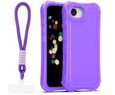 Dėklas Telforceone Safepop case with strap for iPhone 16e / 17e violetinė