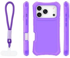 Dėklas Telforceone Safepop case with strap for iPhone 17 Pro Max 6,9" violetinė