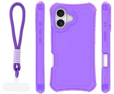 Dėklas Telforceone Safepop case with strap for iPhone 17 6,3" violetinė