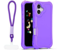 Dėklas Telforceone Safepop case with strap for iPhone 16 6,1" violetinė