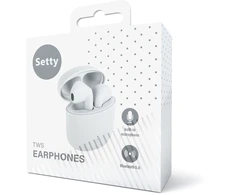 TelForceone "Setty" "Bluetooth" ausinės TWS su įkrovimo dėklu TWS-0 baltos spalvos