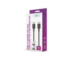 Setty laidas USB-C – USB-C 1,0 m 3A juodas