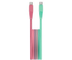 Telforceone Setty cable USB-C - USB-C 1,5 m 3A KGC-C-1.5320 turquoise-pink gradient